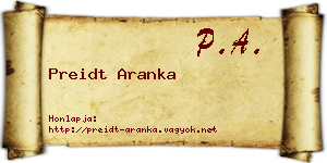 Preidt Aranka névjegykártya
